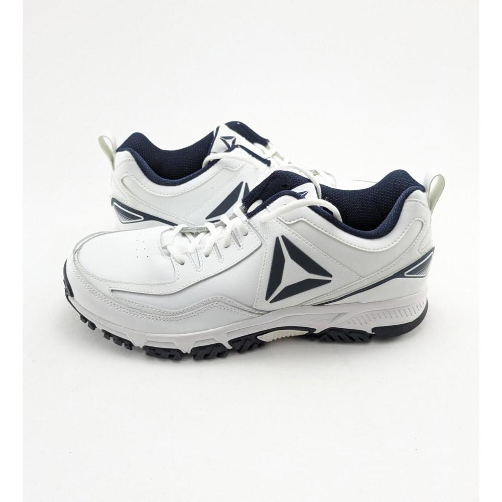 Mens New Reebok Ridgerider White Collegiate Navy Leather Shoes 120227746 Size 11